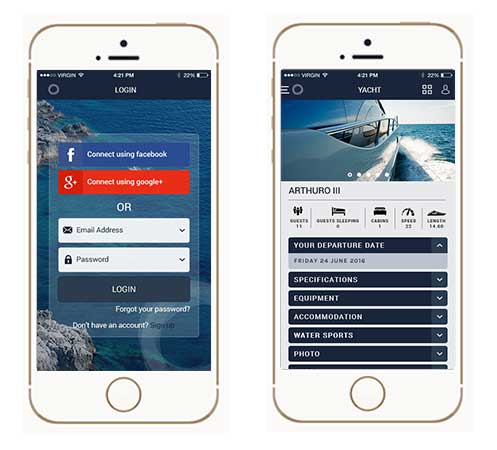 IMMEDIA logo, mobile app, social login